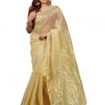 golden silk jamdani saree