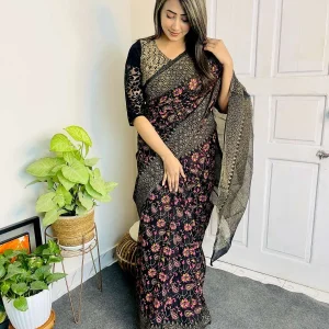 HalfSilk Block Print Saree