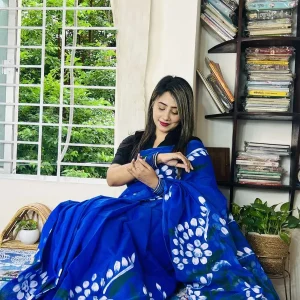 HalfSilk Block Print Saree