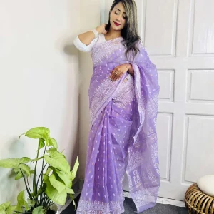 HalfSilk Block Print Saree