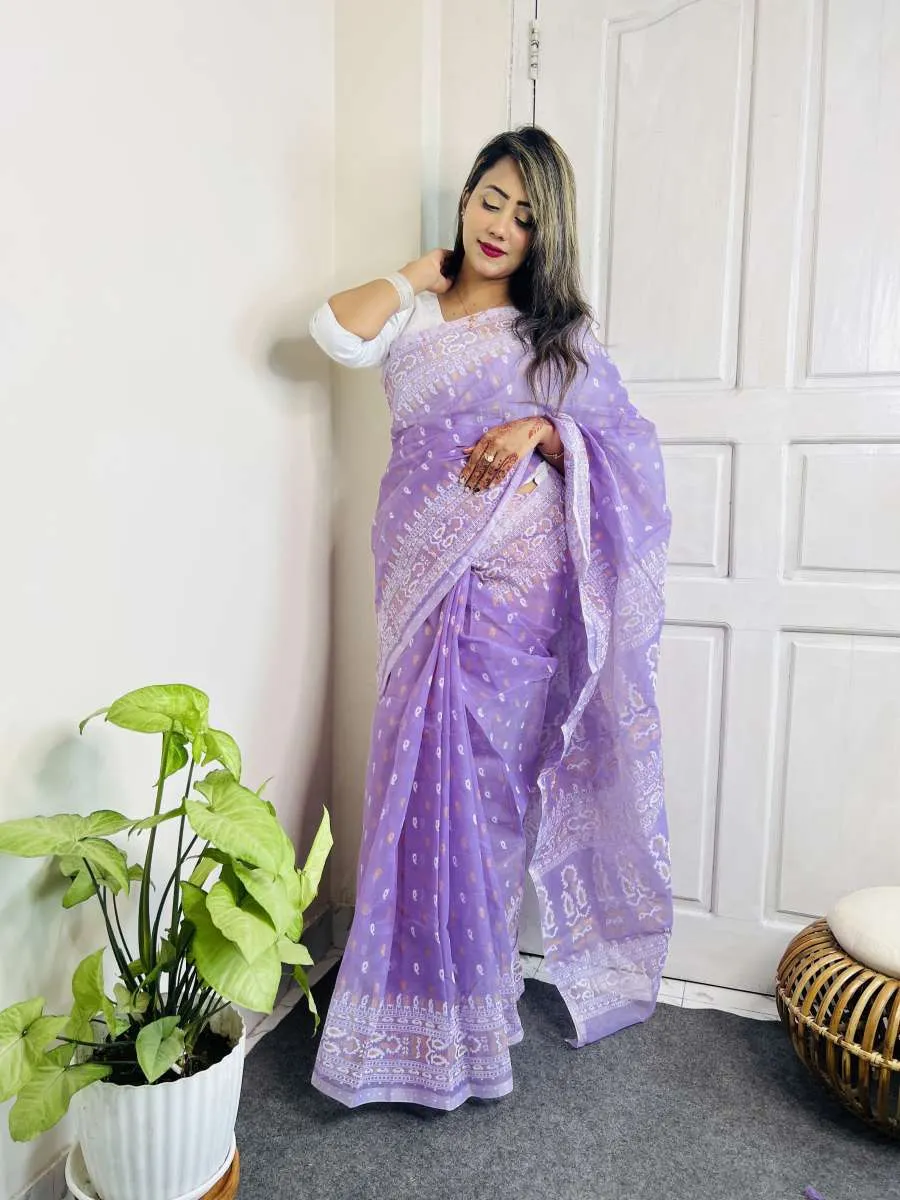 HalfSilk Block Print Saree