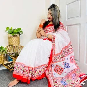 HalfSilk Block Print Saree