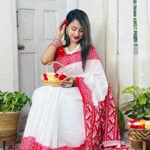 Reshom Silk Skin Print Saree