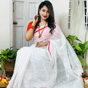 Half Silk Skin Print Saree